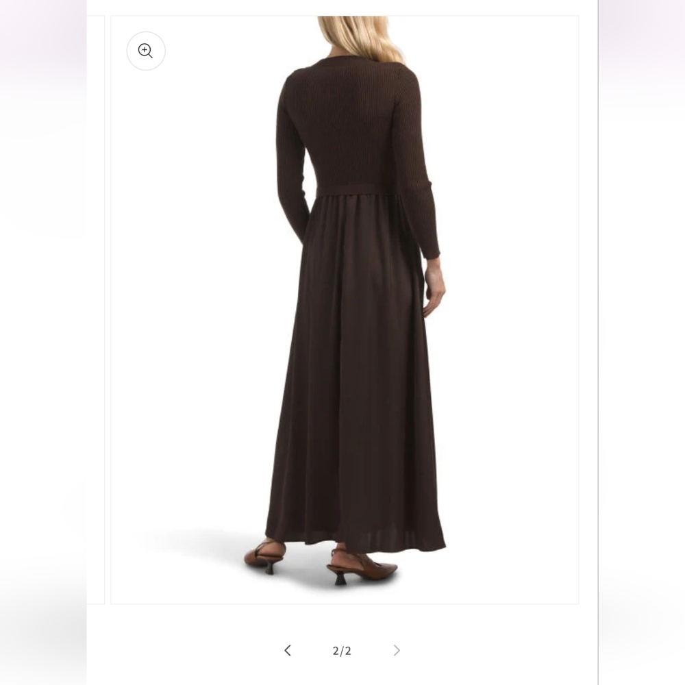 Taylor Forest Green Satin Skirt Sweater Dress - Picture 11 of 11